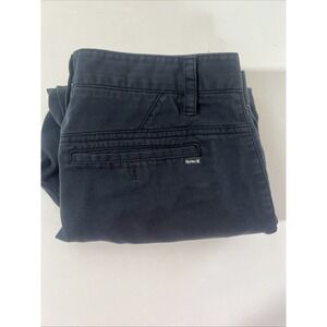 Hurley Men's Nike Dri-Fit Navy Blue Chino Pants Relaxed Zipped Pocket Size 32